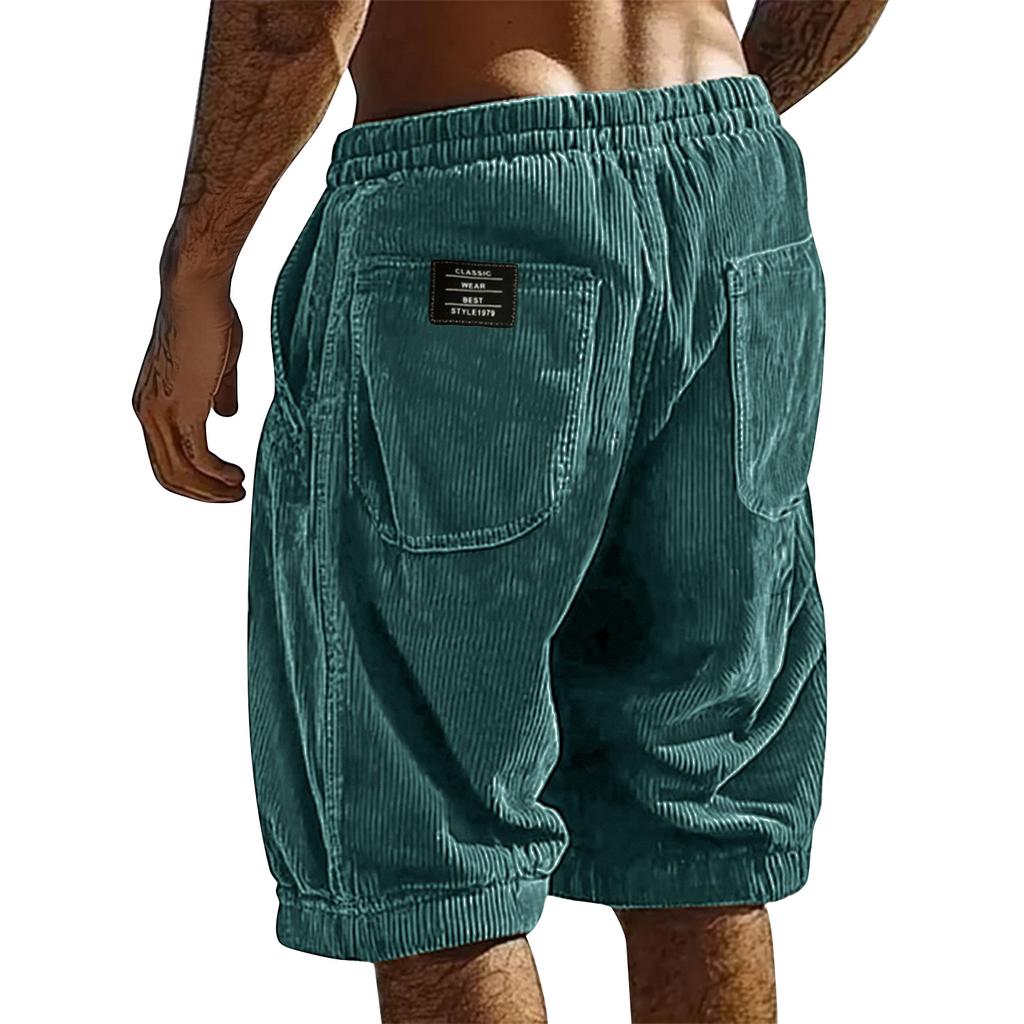 Men's Summer Striped Athletic Shorts Men's Multi-Pocket Casual Shorts