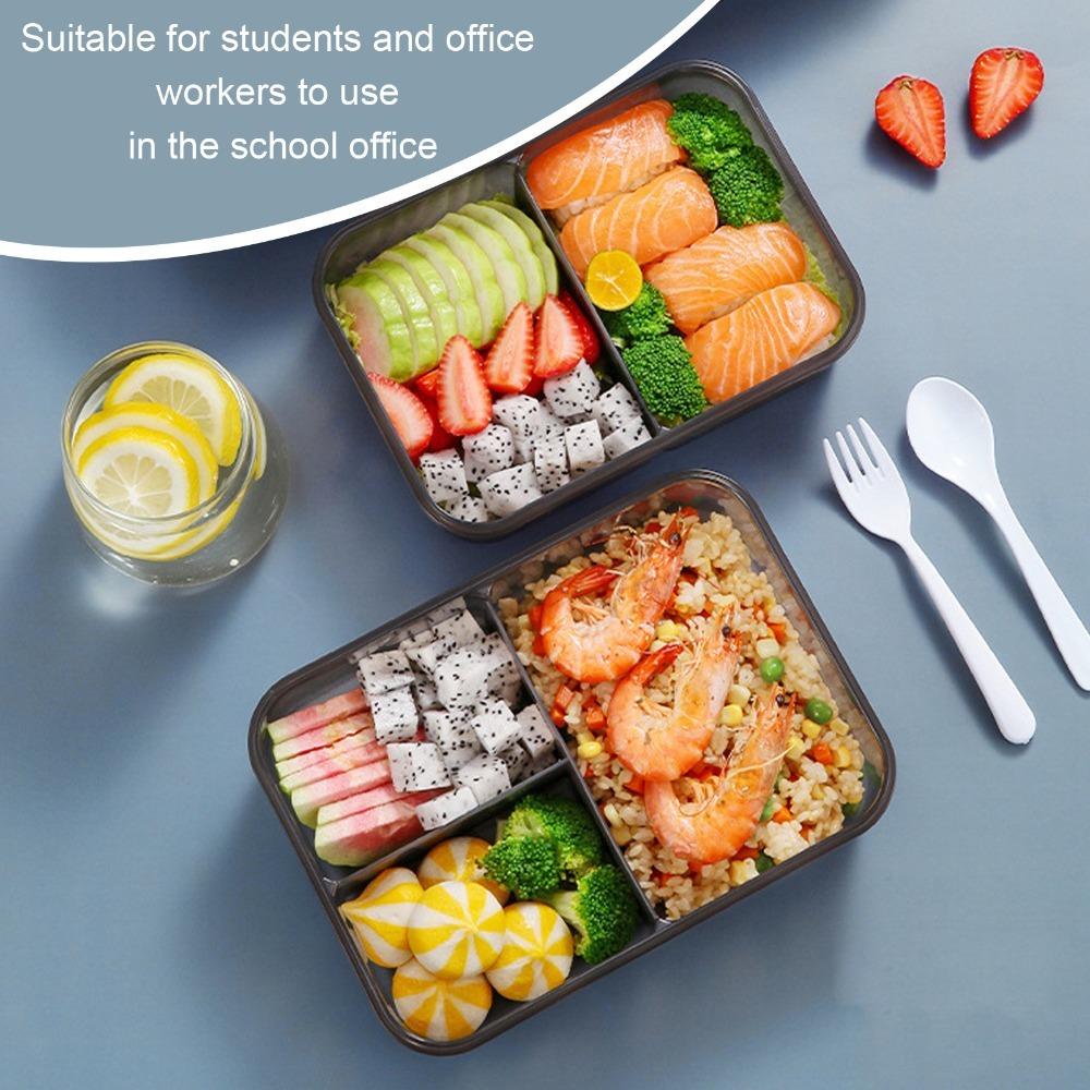 2 Compartment Insulated Lunch Box 1.1L Food Storage Container Cute Bento Lunch Box  For Picnics