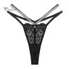 Thin Strap Underwear Women's Glitter Thong Sexy Floral Lace Sheer Breathable Strappy Rhinestone G-String Stretch Panties Romantic