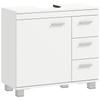 Mobile Sottolavello, 2 Ripiani, 3 Cassetti, Struttura in MDF, Bianco
