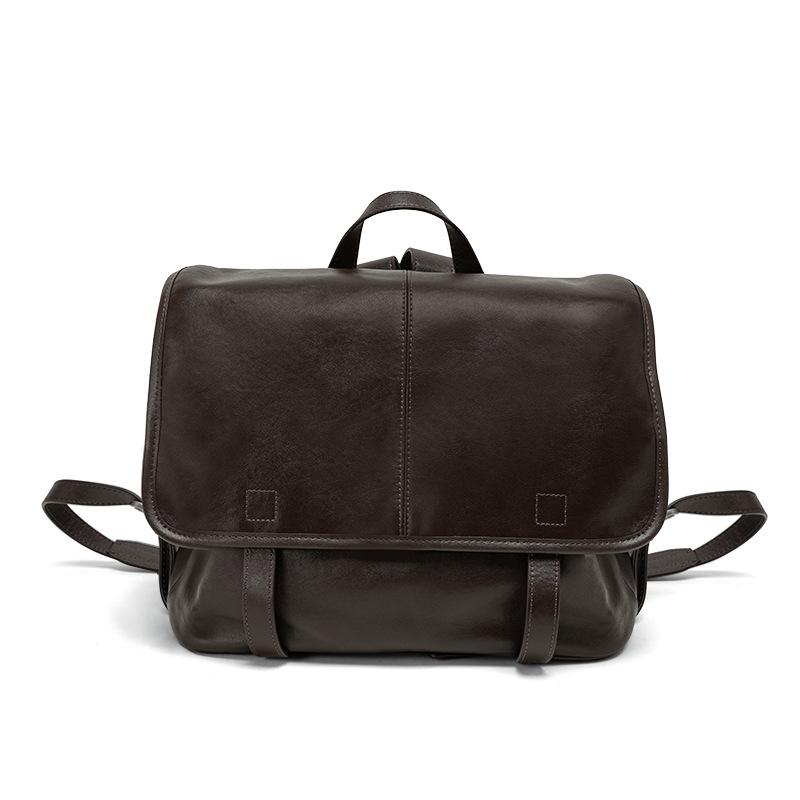 

Commuting Retro Women s Top Layer Cowhide Backpack Versatile Rear Vegetable Tanned Leather Casual Travel Bag 30x11.5x23cm кавовий