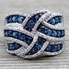 2026 Luxury Prong Setting-Rings for Women with Deep Blue Zircon Stone Anniversary Gift   Wife Micro Paved Middle