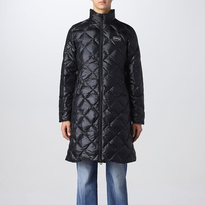 DUVETICA Long Down Down Beautiful Coordinates Women's Jacket, Slimming, Leg-Lengthening, Waist-Striking, Parka, Coat, Outerwear, Black, White,