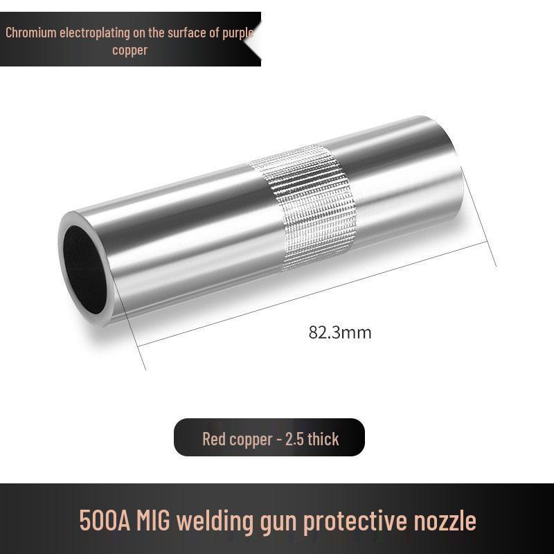 MIG Welding Protective Nozzle & Sleeve Set: 200A-500A Thickened Purple Copper for Gas Shielded Welding