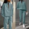 European Women's New Fashion Casual and Comfortable Thick Long-sleeved Pullover and Pants Set