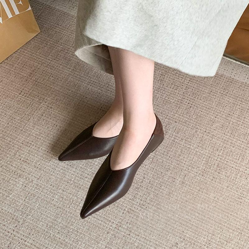 Fashion Fashion Pointed Toe Ladies Flats Slip On Shoes Soft Female Shallow Women Flats Shoes With Height Increasing Footwear