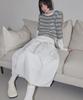 Lense Smocked Shirring Skirt Ivory