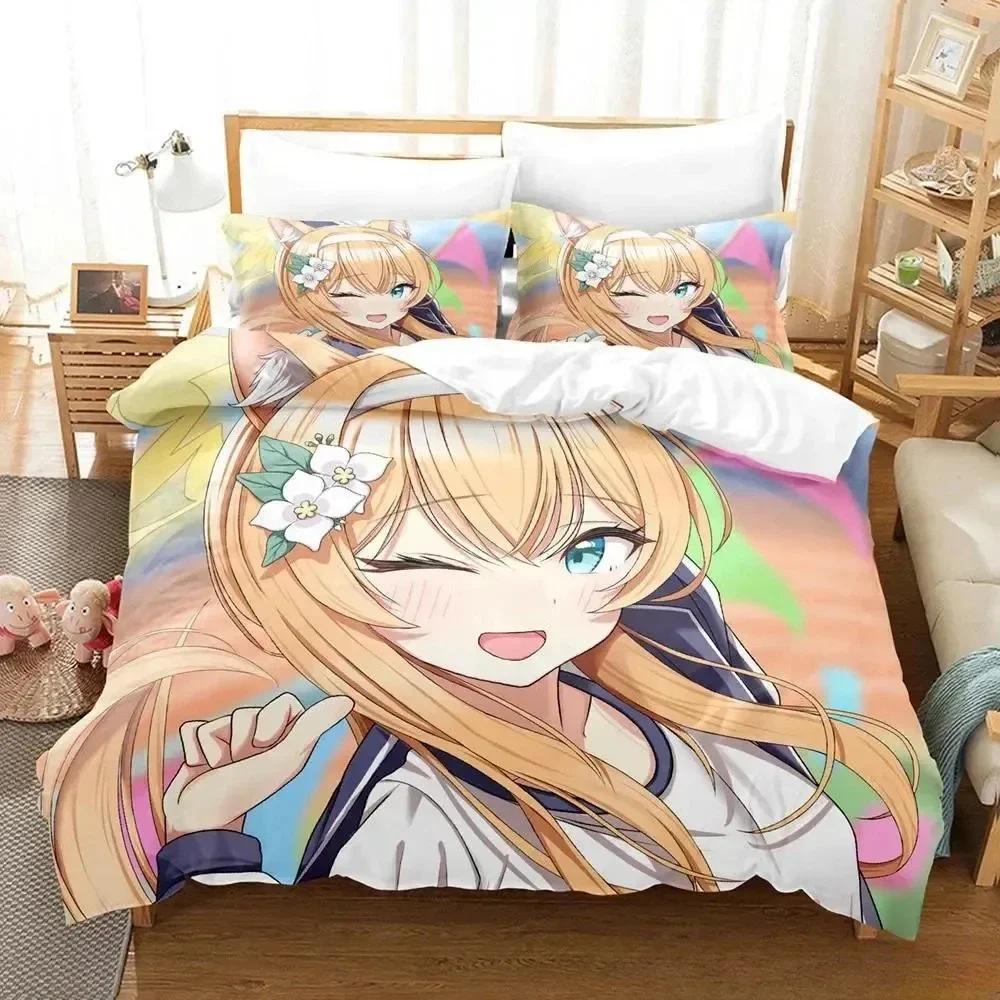 3D Print   NEKOPARA OVA Bedding Set Printed Bed Set With Pillowcase Bed Duvet Cover Soft Queen King Size Bedclothes Home