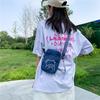 Summer Canvas Phone Bag With Contrast Print Small Purse For Casual Outings