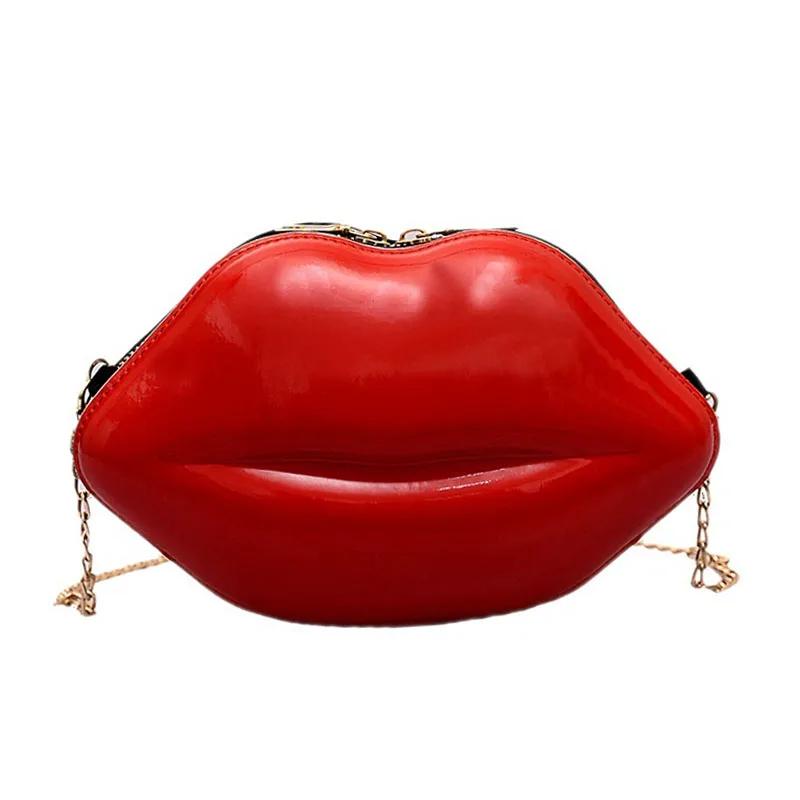 Luxury Designer Women Bags 2026 New Lip Print Women's Shoulder Bag Solid Zipper Messenger Bag Trend Brand Pure Color Handbag