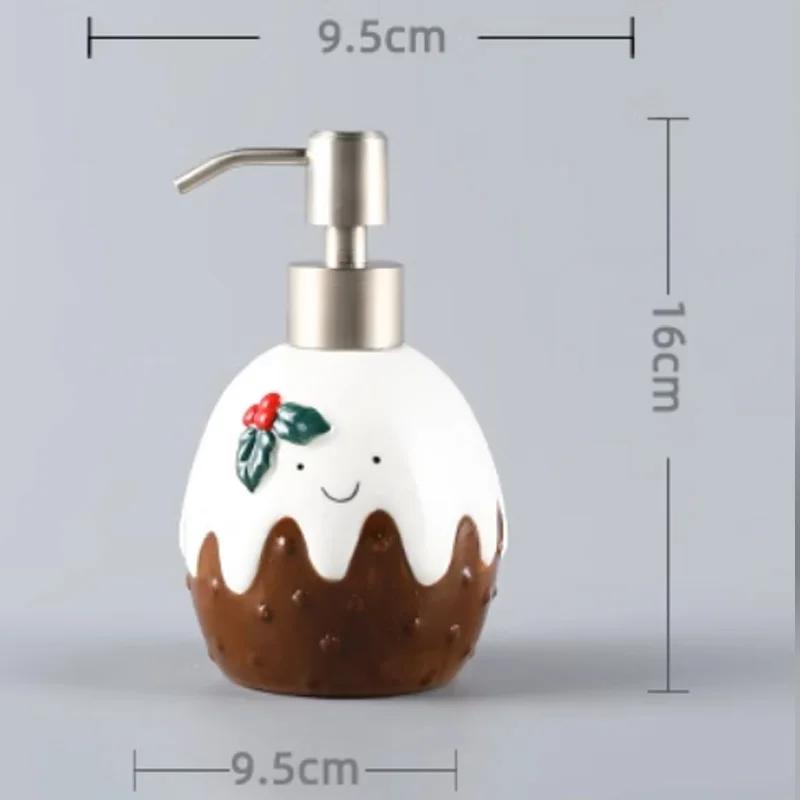 Ceramic Christmas Lotion Bottle Cartoon Hand Sanitizer Bottle Soap Dispenser Shampoo Shower Gel Bottle Bathroom Accessories