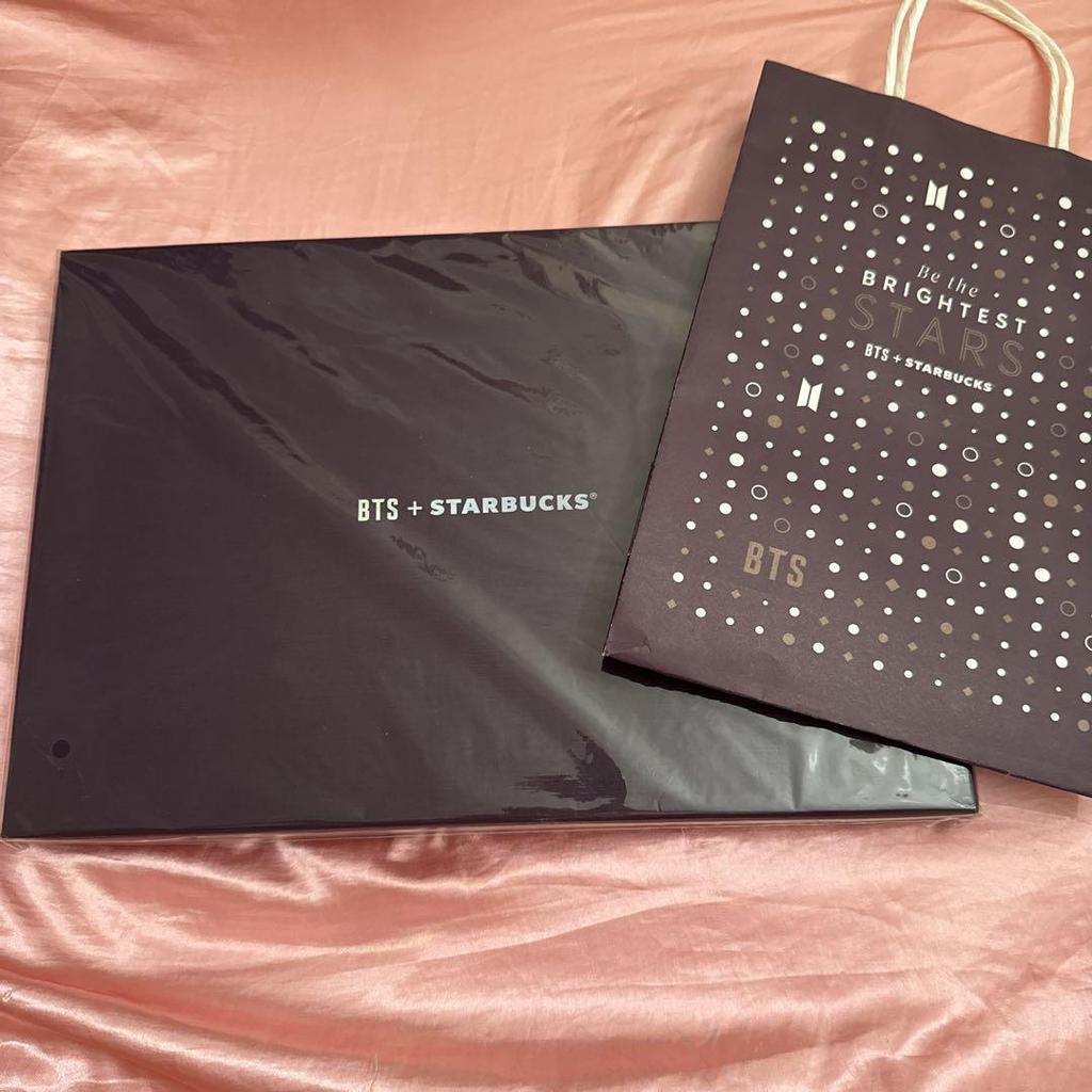 [USED] Rare BTS X STARBUCKS Checkered Pouch (Large)