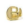 Ring - LUXENTER - Alphabet Letter B - 18k Yellow Gold - Adjustable Size - 20 Mm