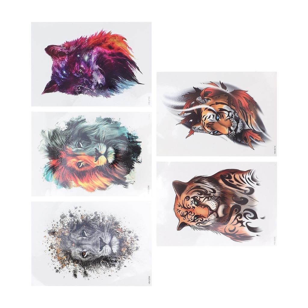 5Pcs Half Arm Temporary Tattoo Sticker Waterproof Long Lasting Tattoo Stickers for Men