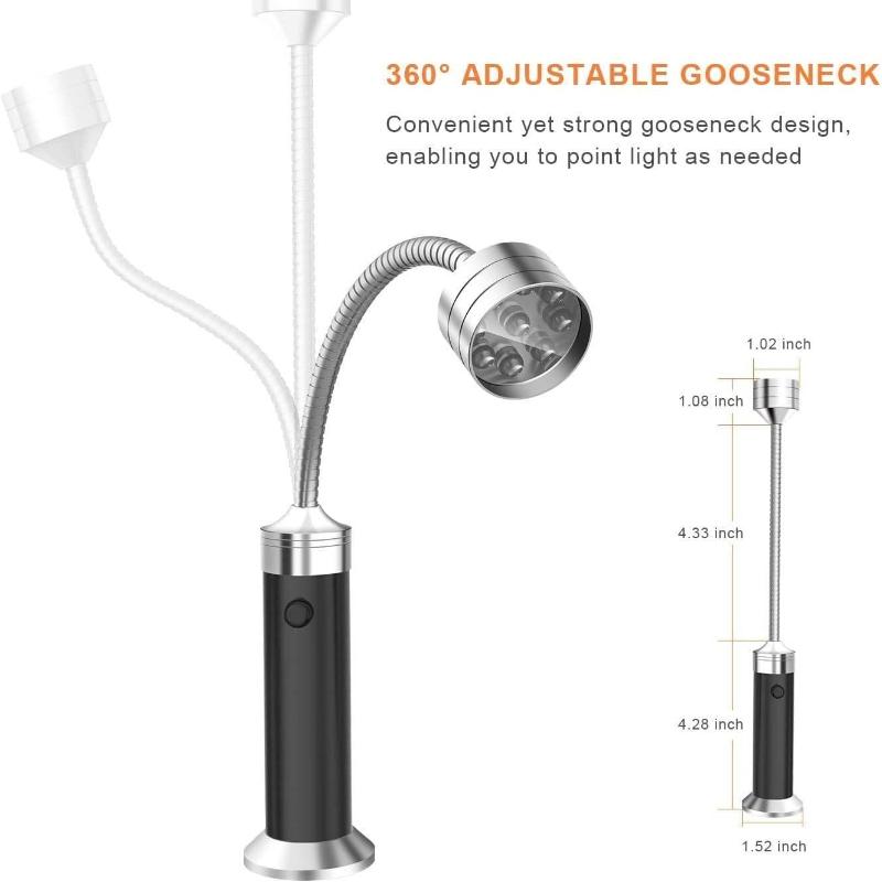BBQ Grill Light Soft Tube Lighting Lamp Adjustable Super-Bright 9 LED Flashlight Magnetic Base Outdoor Lighting