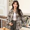 Loose Tie Dye Versatile Trendy Casual Top Shirts Jacket Spring and Autumn Checkered Long Sleeved Printed Women's Shirts