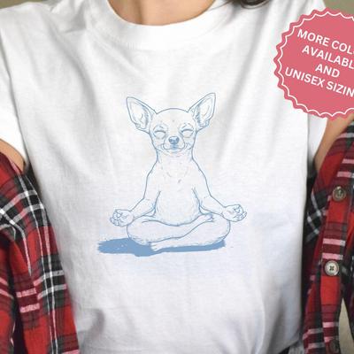 Vintage Dog Yoga Chihuahua and Kids Tshirt, Funny Meditation T-and Kids Tshirt, Lotus Dog Tand Kids Tshirt, Brainrot Dog Lover Gift
