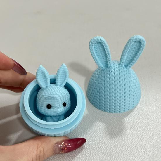 3D-gedrucktes Osterhasen-Ei Vorgefülltes Osterei mit Hase darin Osterkorb-Füller für Zuhause Büro Schreibtisch Dekoration