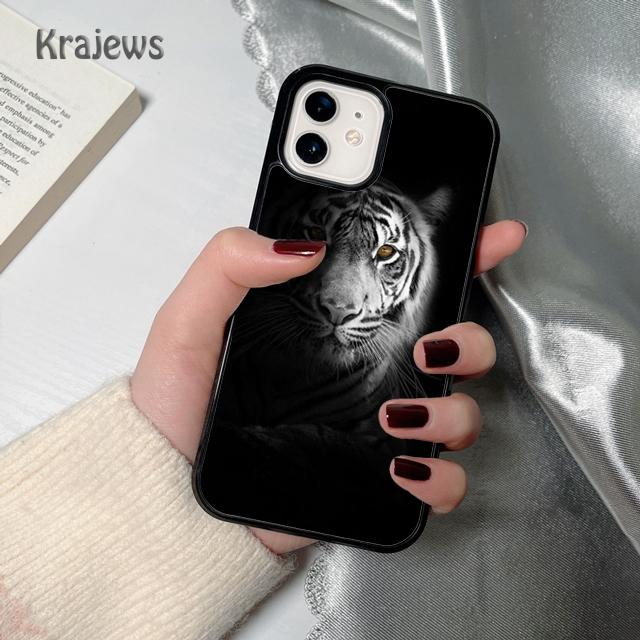 Animal White Tiger Pattern Soft Phone Case Cover For iPhone 17 Air 16 15 14 Plus 11 12 13 Pro Max Coque Fundas