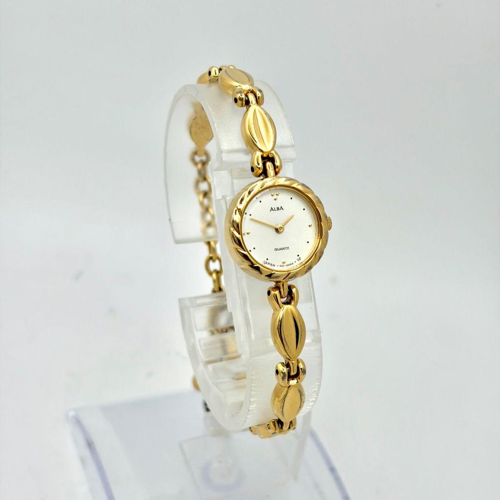 Used [New Battery] SEIKO ALBA Ladies Watch Gold Y150-0A30 910779