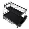 Dish Drying Rack 2 Layer Foldable Versatile Convenient Storage Dish Drainer Rack with Utensil