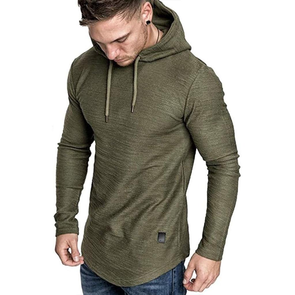 King Billion Spring Collection Men's Stylish Long Sleeve Hoodie - Curved Hem, Branded Tag & Drawstring Hood - Casual Streetwear Essential