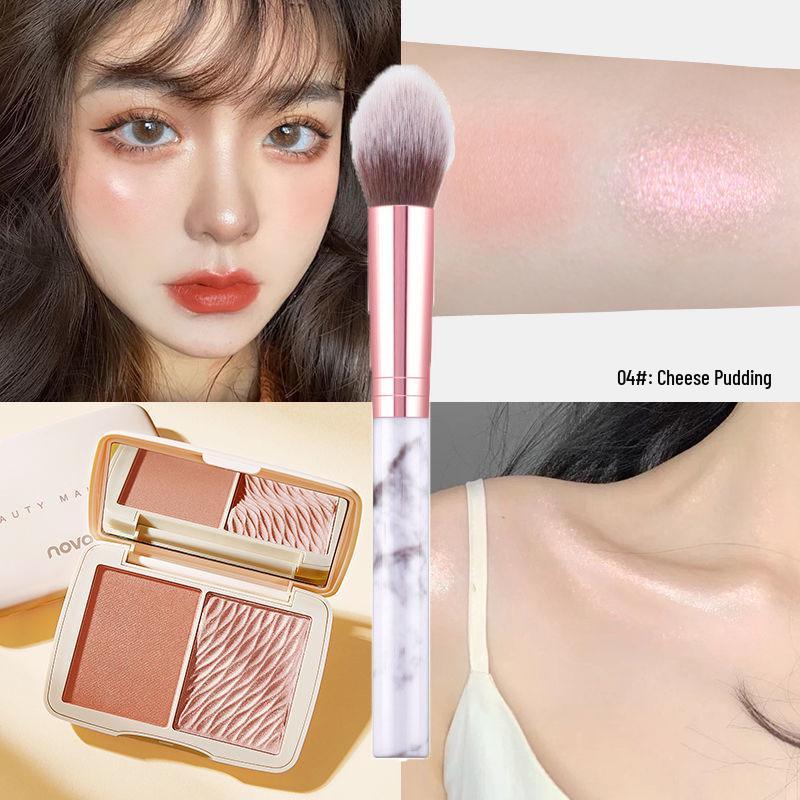 

Палетка румян для контуринга и хайлайтинга NOVO5337 двух цветов