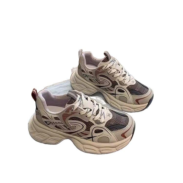 Gray Women's Thick Soles Increase In Height, Spring Fashion Casual Shoes, Spring and Autumn New Sports Shoes Are Versatile