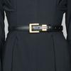 Women'S  Pu Leather With Square Alloy Buckle Belts Matched Dress Jeans Metal Pin Buckle High Quality Waist Strap Belts