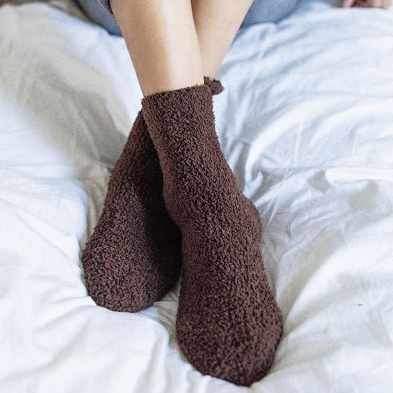 Men Socks Solid Color Thickened Winter Autumn Anti-friction Warm Soft Floor Socks for Home