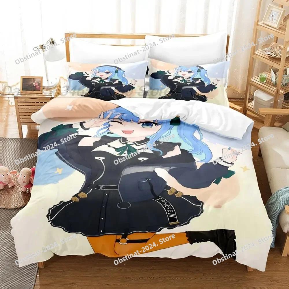 Hoshimachi Suisei Bedding Set Printed Duvet Cover Sheet Pillowcase Soft Quilt Cover Full Queen King Size 3D Anime Bed Sheet Set