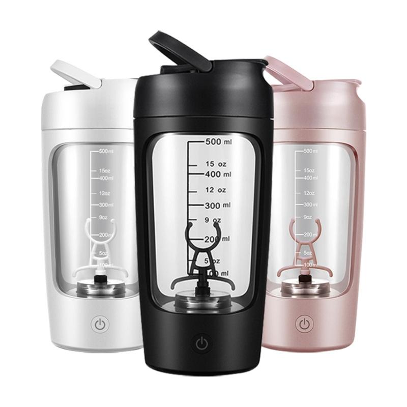 Electric Shaker Bottle 650ml Rechargeable Powerful with Powder Compartment for Smooth Protein Shakes Supplement Storage