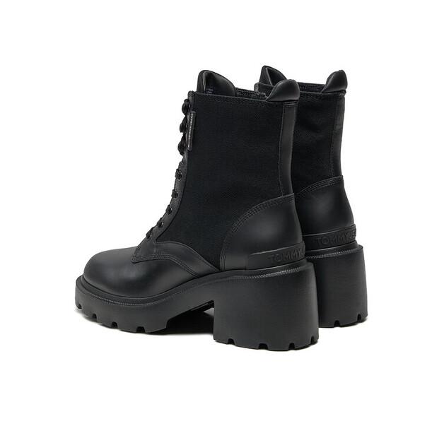 Ботильоны Tommy Jeans Tjw Mid Heel Boots Mix Media EN0EN02556 Black