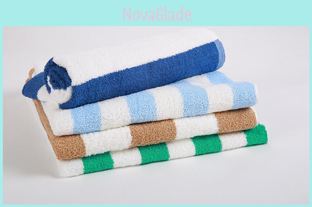 Minimalistická pruhovaná bavlněná osuška na pláž s absorpční rychleschnoucí látkou pro dospělé, pro venkovní použití
