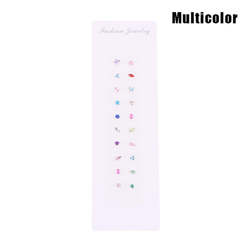 20 Pcs/Sheets Ear Seed Acupuncture Auricular Alien Colored Diamonds Disposable Ear Stickers Massage Therapy Needle Patch