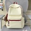 Schoolbag Korean INS Large Capacity, Lightweight, Simple, Solid Color, Fashionable Versatile School Bag, Backpack for Middle, High School, and College