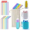 Food Grade Silicone Straw Set Color Reusable Folding Portable High Temperature Straw