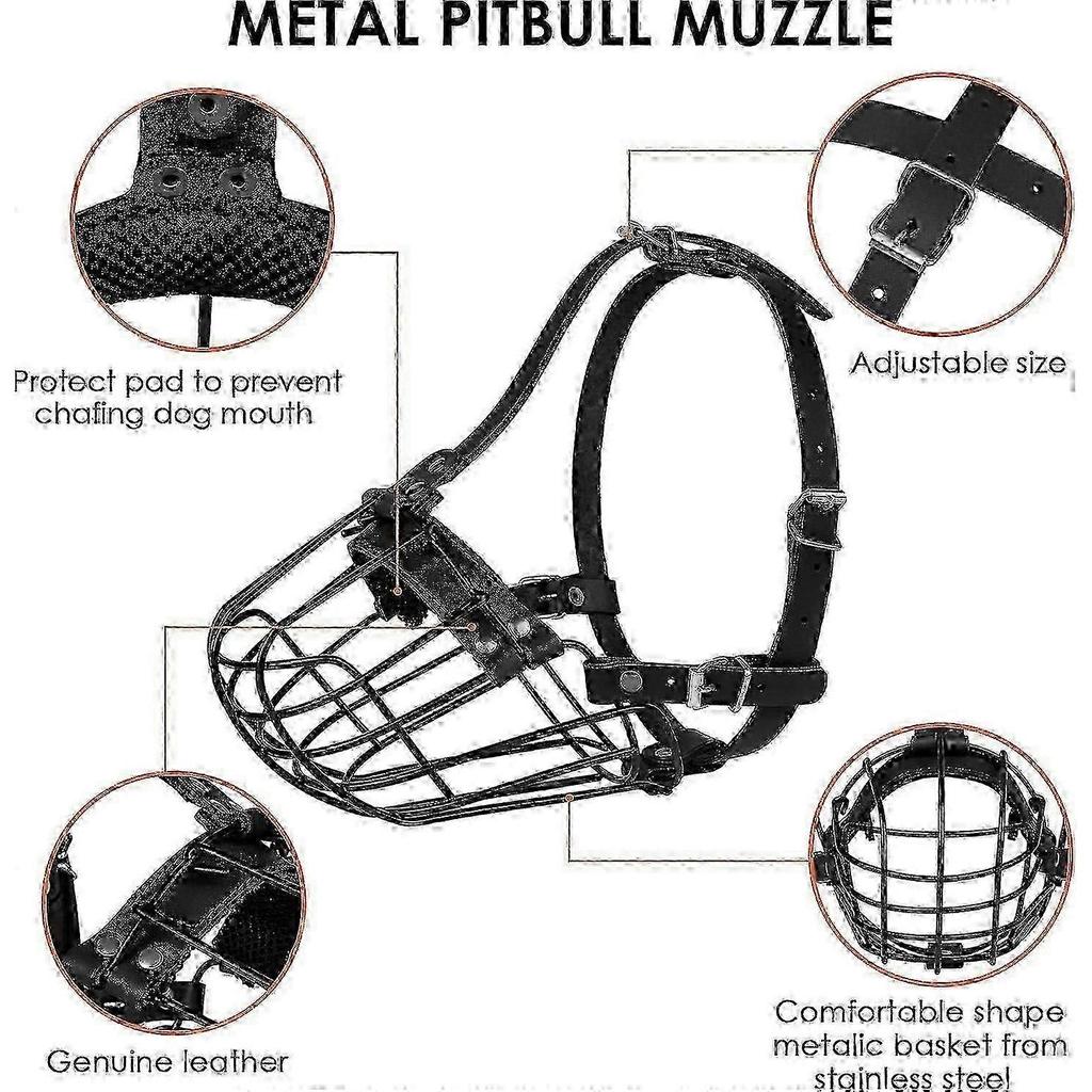 Atmungsaktiver Metallkorb-Maulkorb für Hunde großer Rassen - Pitbull, Amstaff & Staffordshire Terrier