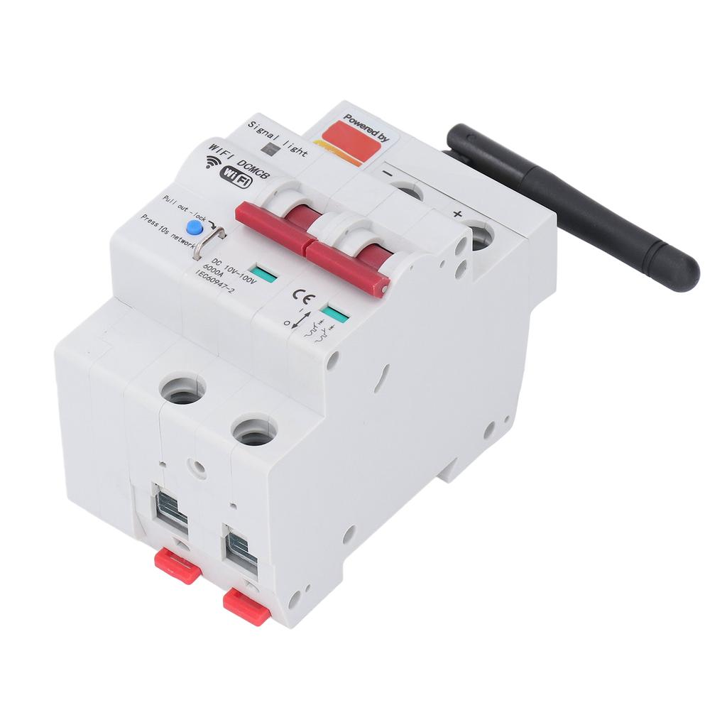 Smart DC Circuit Breaker 2P APP Control Voice Control WiFi Circuit Breaker with Safety Lock DC10‑100V 80A