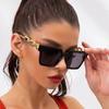 Retro Large Frame Sunglasses Women's Fashionable Girls Concave Style Glasses Slimming Fashion Personalized Sunglasse