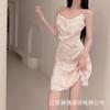 New sexy nightdress women's summer suspender ice silk ins print pure desire plum blossom suspender nightdress