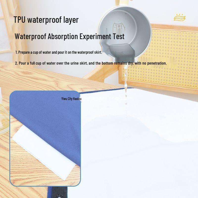 Waterproof Leakproof Incontinence Skirt for Elderly or Bedridden Care - Washable Protection for Adults and Menstrual Periods.