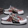 2025 Summer Cloth Backless Slip On Flats Loafers Slipper Half Shoes For Men Mules Man Slides Mens Semi-Drag Casual Shoes
