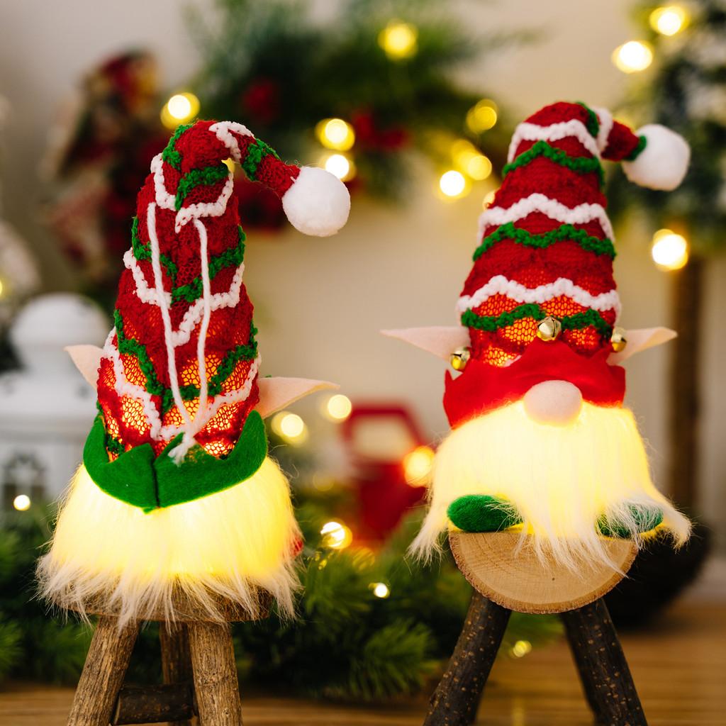 Adorable Battery Operated Light Up Christmas Elf Gnome Decor For Festive Holiday Cheer