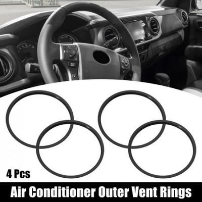 4 Pcs Auto Car AC Outer Vent Rings Trim Covers for Toyota Tacoma 2016- Black