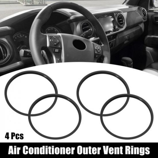

4 Pcs Auto Car AC Outer Vent Rings Trim Covers for Toyota Tacoma 2016- Black