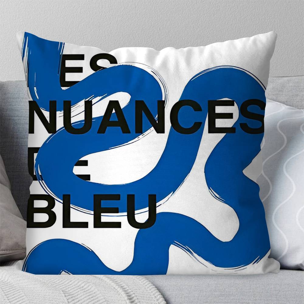 Blue Girl Body Lines Face Pillow Case Square Pillow Bedroom Sofa Leisure Comfort Cushion Car Living Room Home Decoration