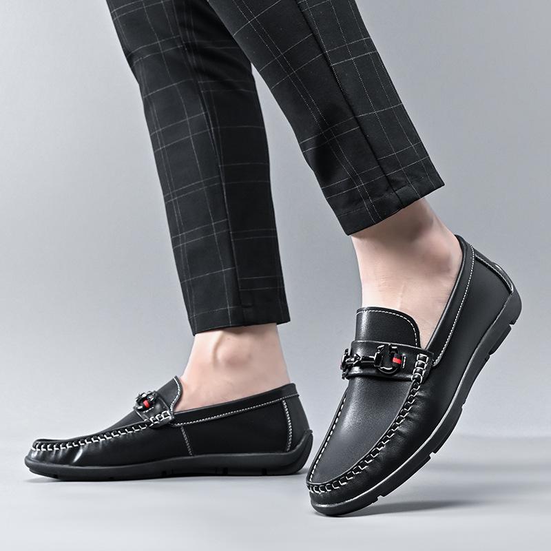 2021 Frühling Lederschuhe weiches Leder Herrenschuhe weiche Sohlen Herren Business Casual Schuhe Sommer Britische Mode Fußschuhe Doudou