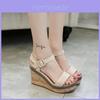 Womens Flat Sandals With Velvet Upper And Ankle Buckle For Summer Casual Wear