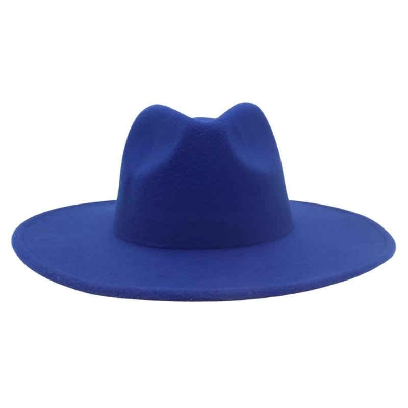 Fotografia di strada europea e americana imitazione lana cappello jazz retrò britannico uomo e donna a tesa larga cappello a cilindro cappello di feltro versatile ombra